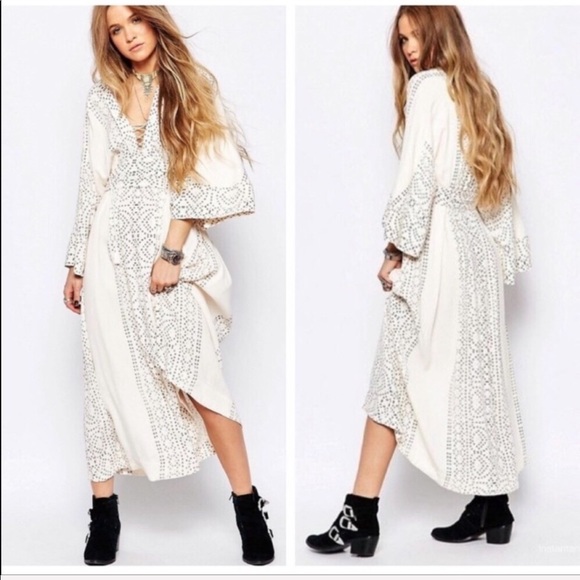 cream kimono dress